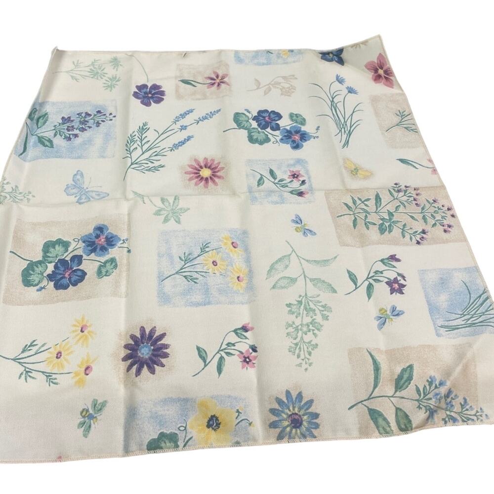 Set of 6 Floral Botanical Fabric Cloth Napkins 19" by 19" Flower Tablescape